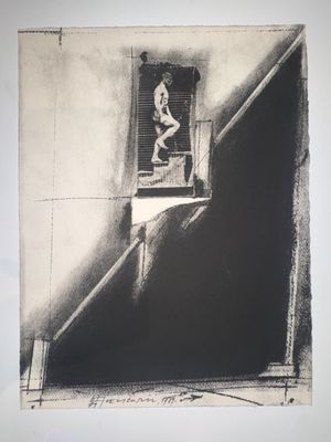une image représentant le dessin d'un homme assis sur une chaise