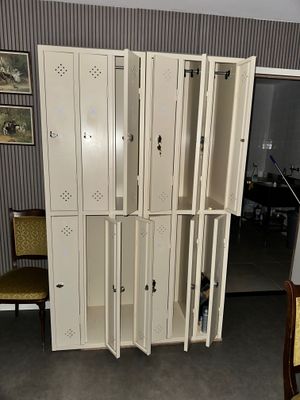 4 casiers vestiaires métalliques beiges 3 cellules chacun - …