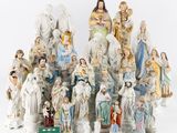 many figurines of different sizes and colors