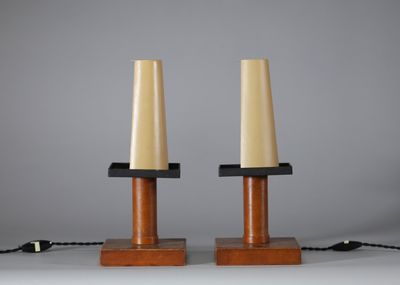 Paul Dupré-Lafon (1900-1971). Paire de lampes bougie, circa … - Photo 1