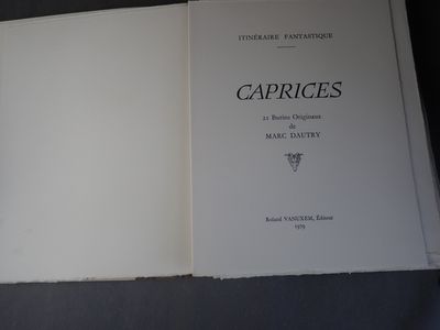 un livre ouvert sur une illustration représentant des caprices