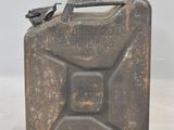 a metal canister with a handle on it