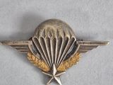 une image représentant une broche en argent et en or sur laquelle figure un parachute