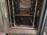 an oven that has some food inside of it