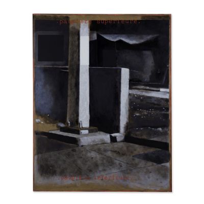 une image représentant une peinture d'une photo en noir et blanc d'une cuisine