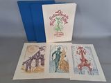 quatre dessins de couleurs différentes représentant un homme et une femme sur une table