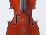 a close up of a violin with a bow on a white background