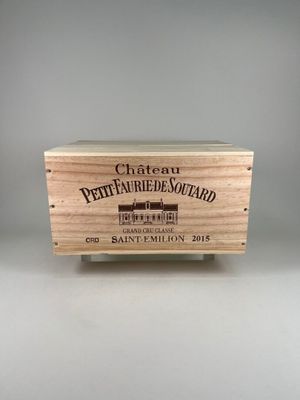 a wooden box that has a wine label on it