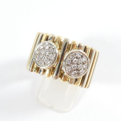 an image of a pair of gold and diamond rings