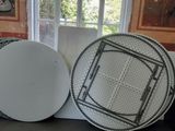 two plates that are sitting on a counter
