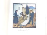 a picture of a picture of a man and a woman at a cemetery