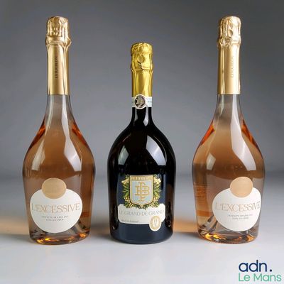 three bottles of wine sitting next to each other on a table