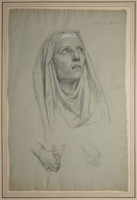 DAUBAN Jules Joseph, attribué à, Tête de la Vierge, études d… - Photo 1