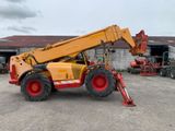 a yellow crane that is parked in a parking lot