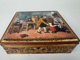 a box that has a painting on it on it