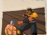 an image of a drawing of a man and a woman fighting