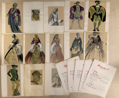 many different types of paper dolls displayed on a table