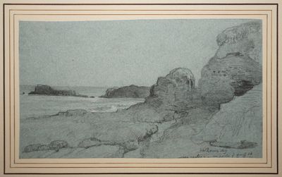 DE LAMBILLY, fin XIXe siècle, Côte rocheuse, Dessin à la min… - Photo 1