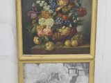 a picture of a painting of flowers and fruit on a table