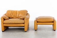 Vico Magistretti (1920–2006) « Maralunga », un fauteuil et u… (photo 4)