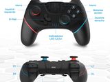 two different views of a game controller showing the features of the controller