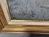 an image of a painting with writing on it in a gold frame