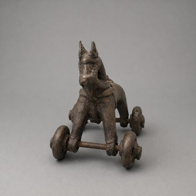 INDE Sculpture votive à décor de cheval stylisé harnaché sur…