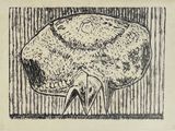 une image représentant un dessin d'un rocher dans lequel est planté un couteau