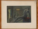 painting of a naked man in a room with other people