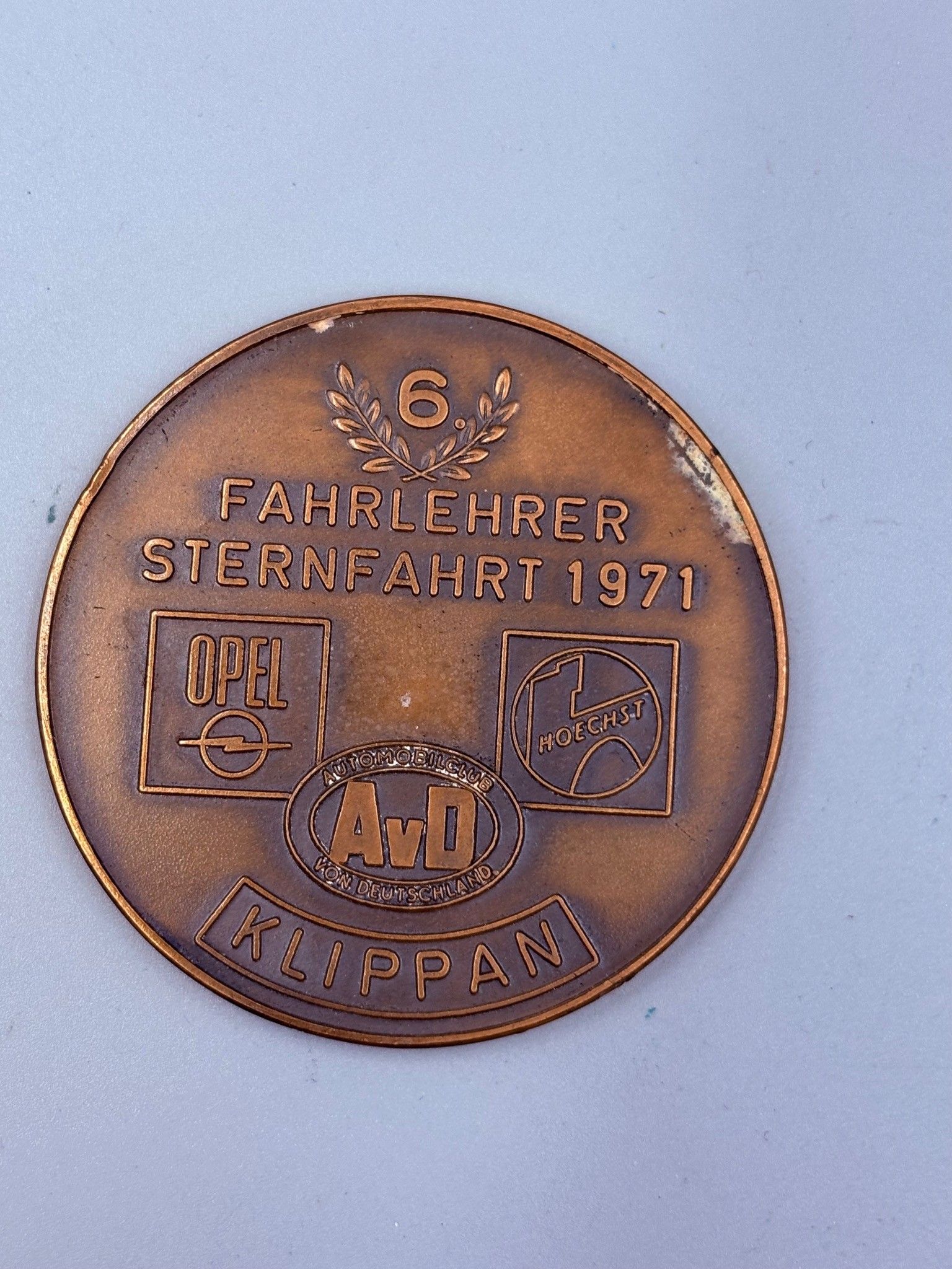 Médaille commémorative ronde en bronze, 6e Rallye des monite…