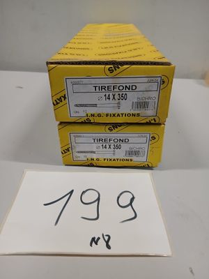 Lot de 2 boîtes de tirefonds Ø14 x 350 mm, articles neufs.