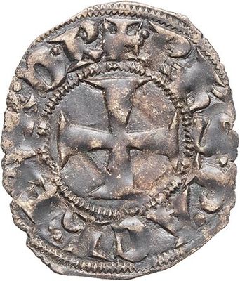 an old coin with a cross on it