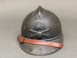 an old helmet with a skull and crossbone on it