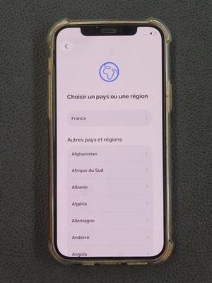 un gros plan d'un téléphone portable avec une application à l'écran