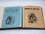 Deux livres sont ouverts sur une surface blanche ; l'un représente un homme et l'autre une femme.