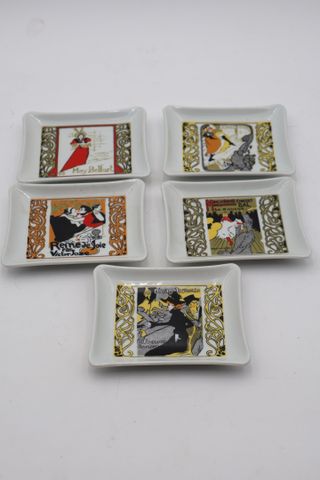 Lot de 5 vide-poches en porcelaine (F.M.)