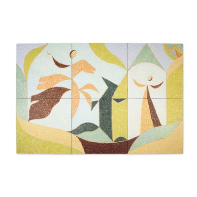 a picture of a painting on the wall of a building