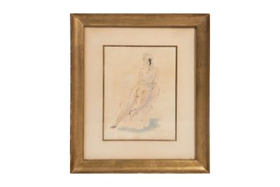 tableau représentant une femme assise sur une chaise, dans un cadre doré