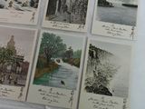 many pictures of a bunch of different things on the table