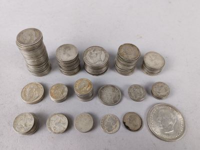 BELGIQUE. Lot de pièces en argent dont :