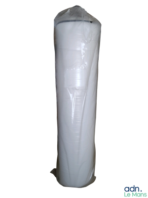 a picture of a roll of white tissue on a white background