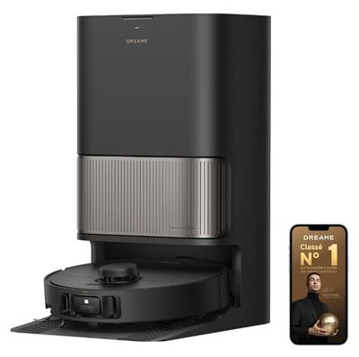 an image of a black coffee maker next to a smart phone