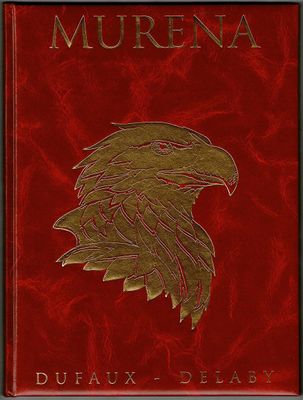 un livre rouge avec un aigle doré sur la couverture