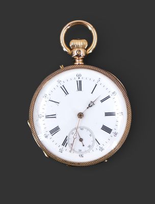 Montre à gousset en or jaune 18K avec trotteuse à 6h, le rev…