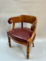 FAUTEUIL DE BUREAU en acajou et placage d'acajou à dossier à… (photo 2)