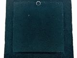 an image of a piece of black felt with a hole in the middle