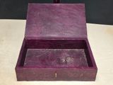 a purple box that is sitting on a table