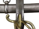 an image of a close up of a sword on a pole