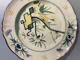 a plate with a design on it on a table
