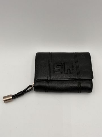 SONIA RYKIEL : portemonnaie porte carte en cuir noir Monogrammé. ...